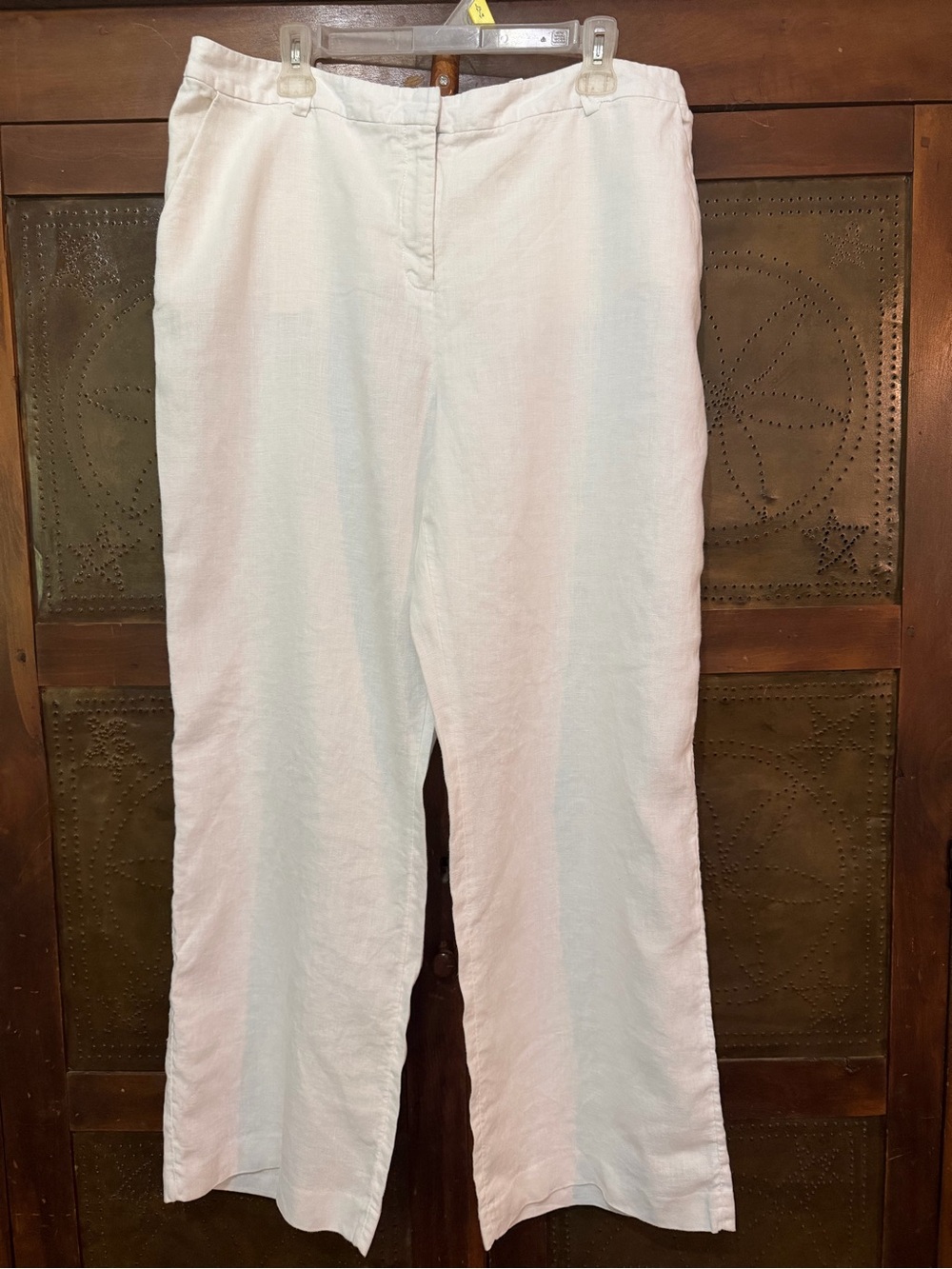 Pure Collection White Wide-Leg Linen Pants